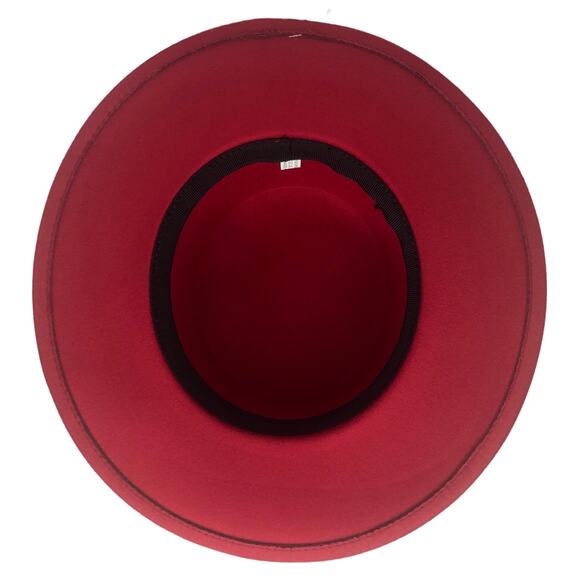 Riah Fashion Red Boater Hat - Picture 9 of 10